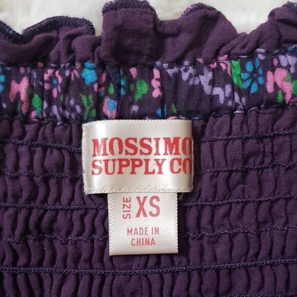 Mossimo Floral Smocked Purple Ruffle Summer Dress - Picture 7 of 7